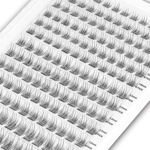 WONSIS Self Adhesive Eyelashes, 156 Pcs Self Adhesive Eyelash Clusters, No Glue Needed, Invisible Strip Tape - Longer Lasting, No Sticky Residue Pre Glued Eyelashes (Natural-Mixed)…